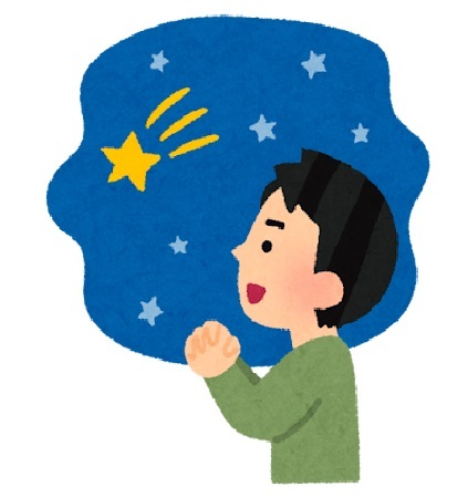 イラスト：星にお願いする人